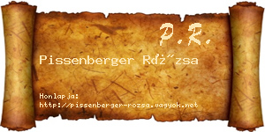 Pissenberger Rózsa névjegykártya